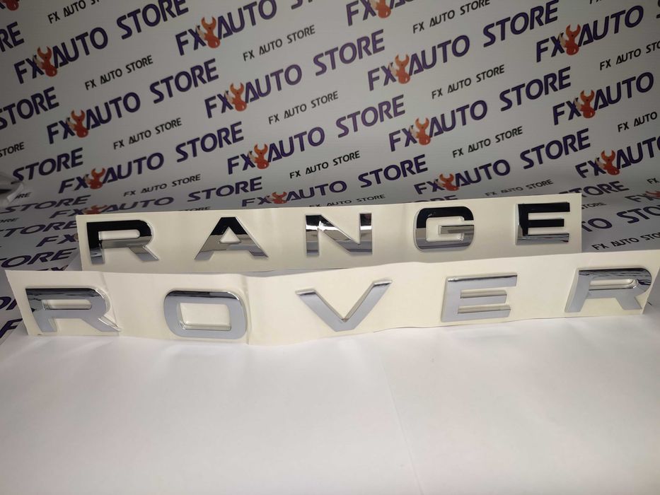 Емблеми RANGE ROVER на капот ляду багажник хром чорна