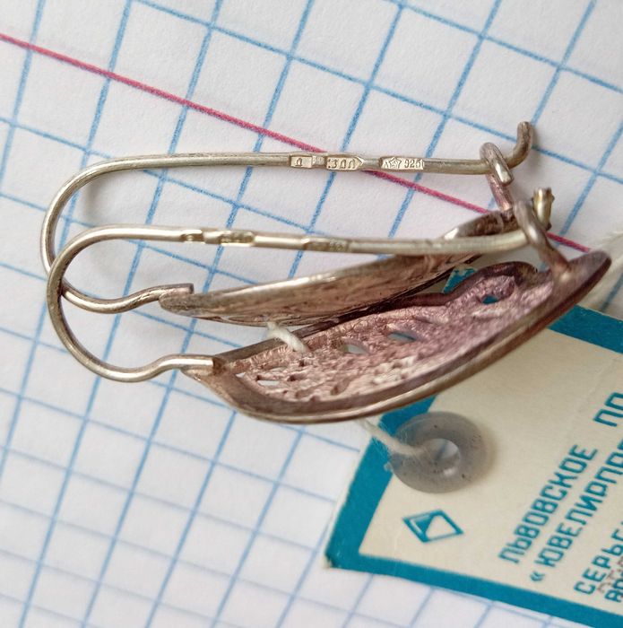 Вінтажні Сережки з біркою. Нові. Срібло Зірочка. 925 проба. СССР