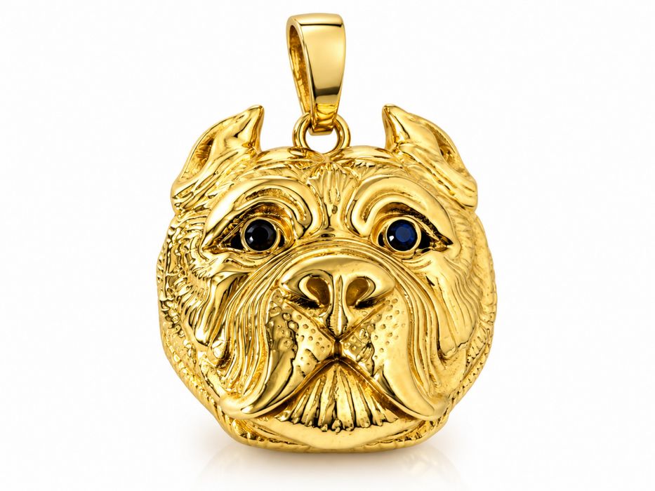 Złota zawieszka 585 pitbull waga 3,45 g