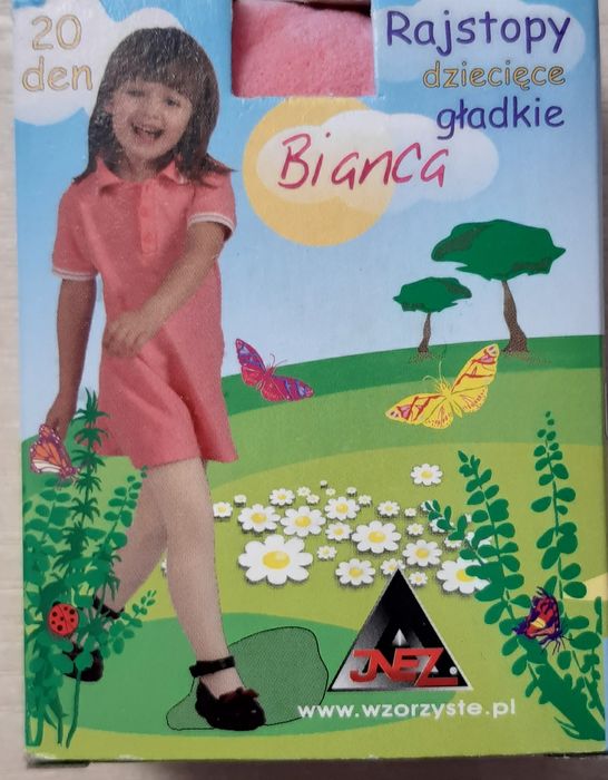 Rajstopy dziecięce gładkie różowe 140-146