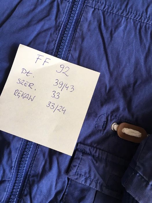 f&f niebieska kurtka parka kaptur kieszonki bomberka