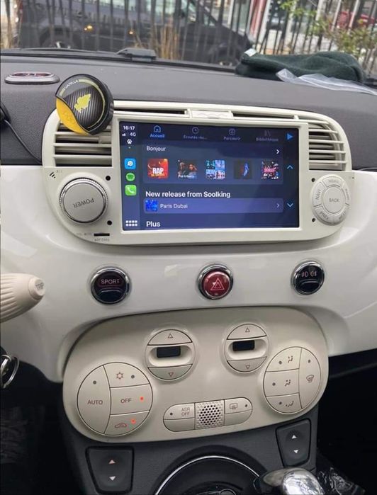 Rádio Android 14 com GPS Fiat 500 (Novo)