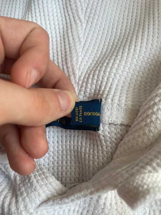 Polo Ralph Lauren – Waffle Knit Hoodie – Biała Bluza z Kapturem