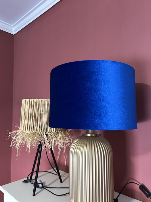 Candeeiro NOVO - abajur azul aveludado