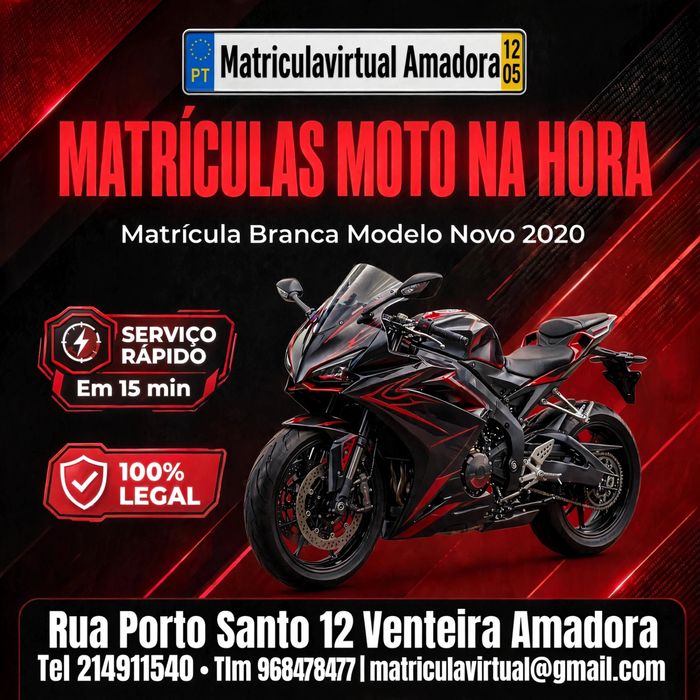 Matriculas mota & carro & tvde