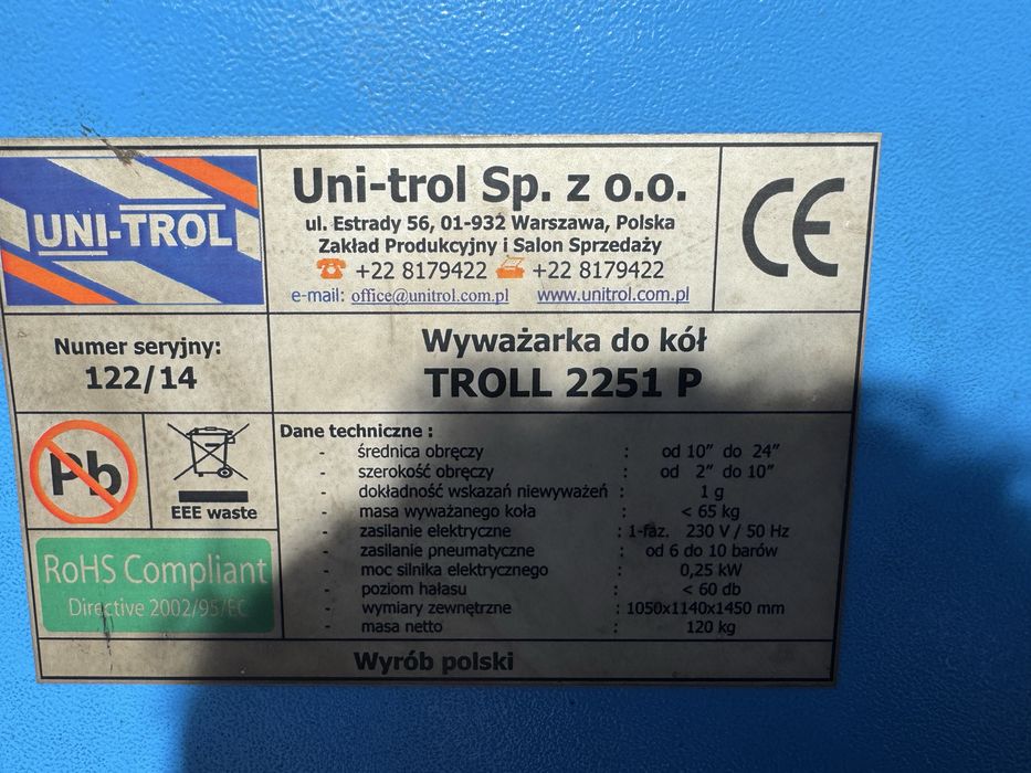 Wyważarka do kól UNI-TROL 2251P