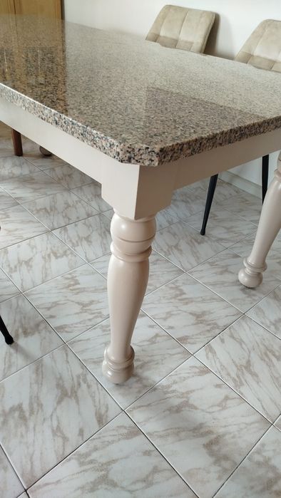 Mesa de jantar tampo de mármore dim. 180*90*77cm