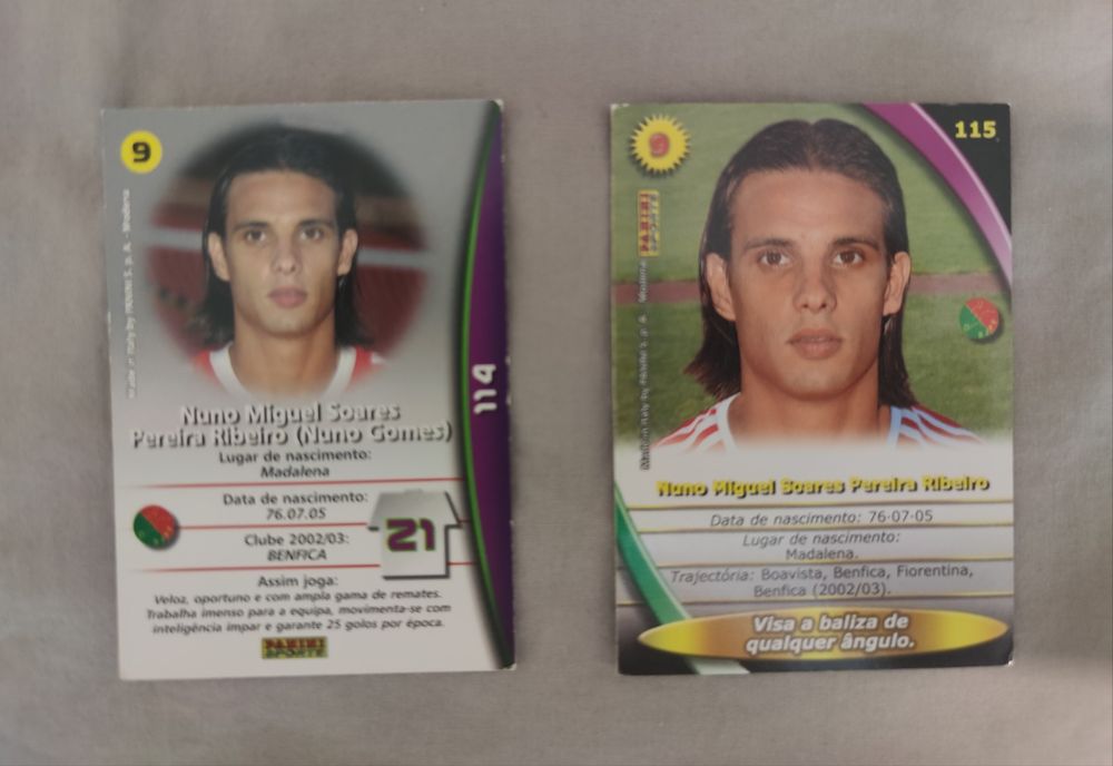 Cartas Panini Mega Craques Nuno Gomes SLB excelente estado