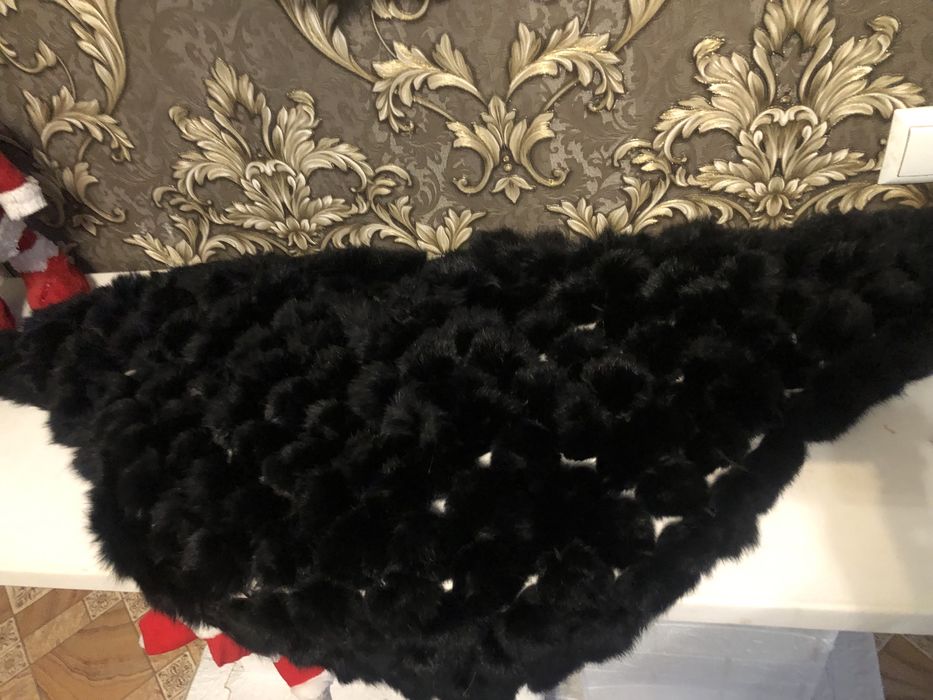 Шаль мех черная