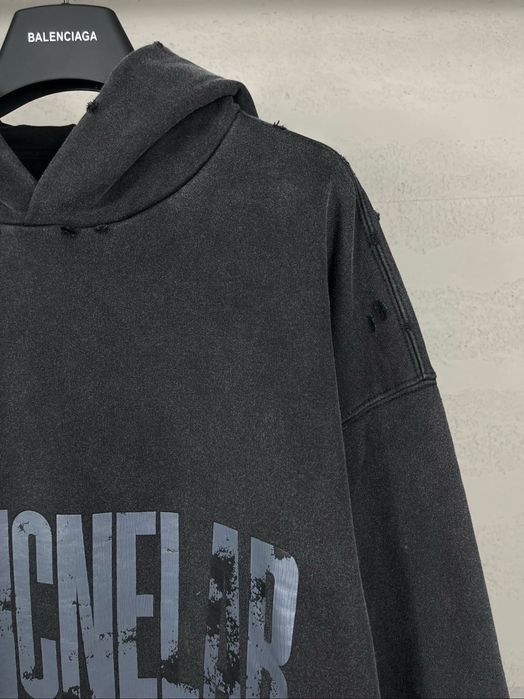 Balenciaga худи мужское оверсайз унисекс черное оригинал