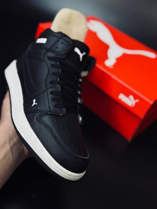 Женские кроссовки Puma Черные кожаные кросівки жіночі зимові