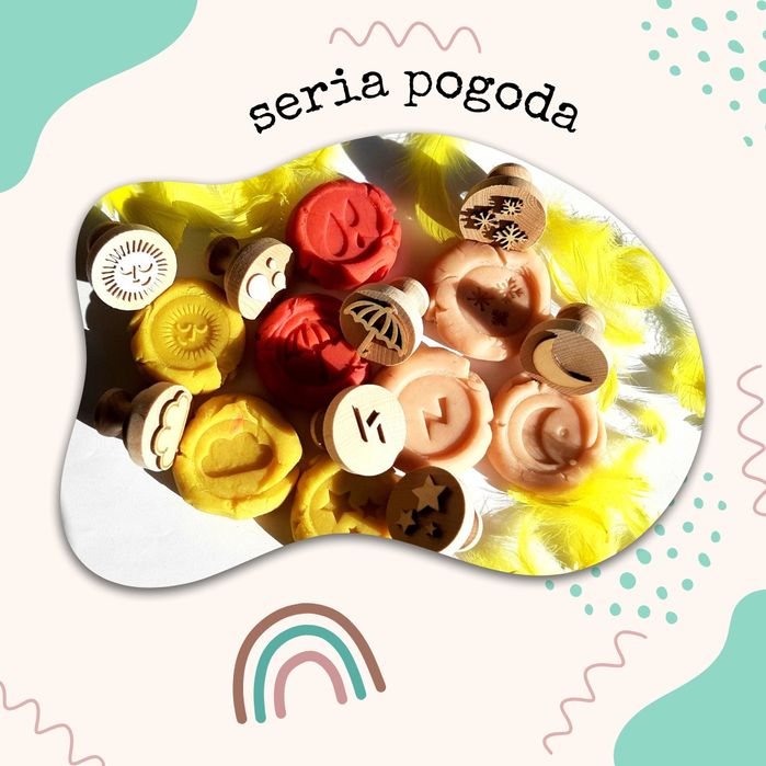 Naturalna ciastolina drewniane stempelki