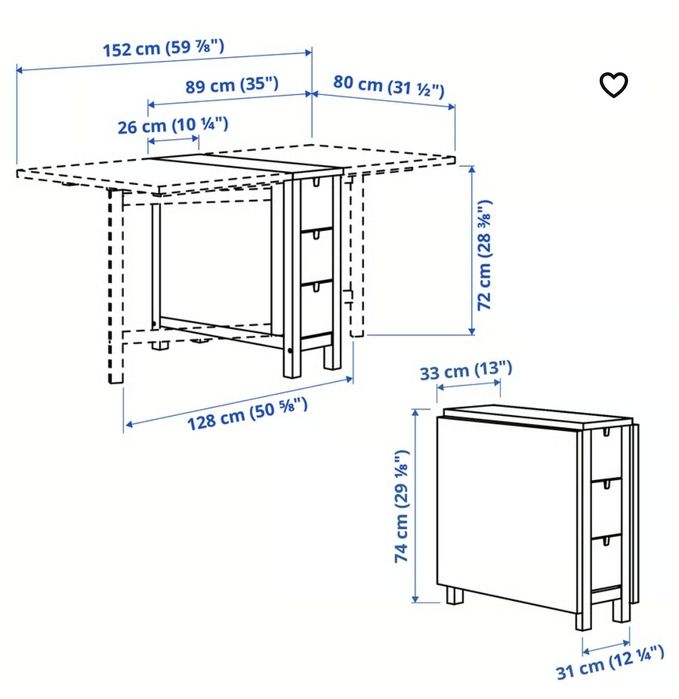 Mesa ikea NORDEN como nova