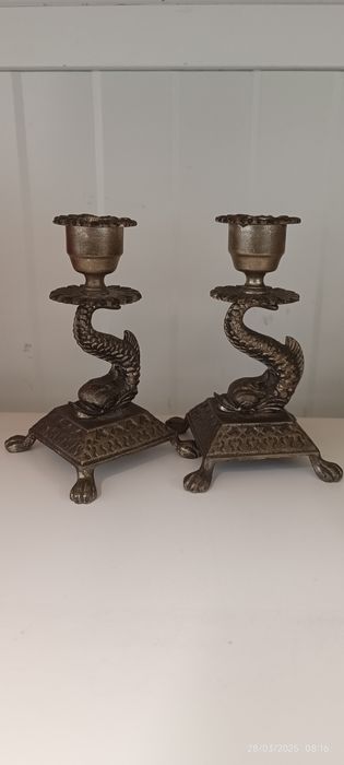 Castiçais em Bronze Carpas