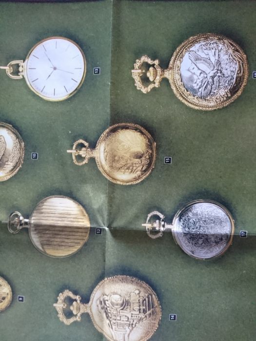 Relógios de bolso + Moldura em madeira