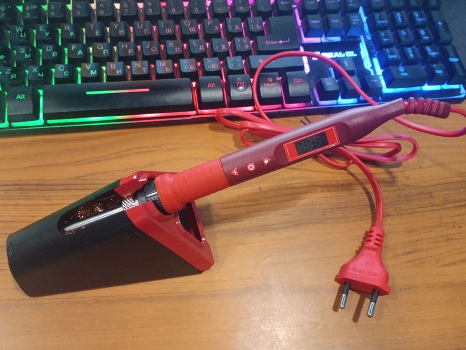 Паяльник JCD 908U 100W черный красный пенал