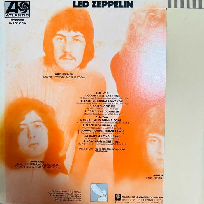 Led Zeppelin	Led Zeppelin	EX++/EX	Japan Obi LP	1976	Atlatnic	P-10105A
