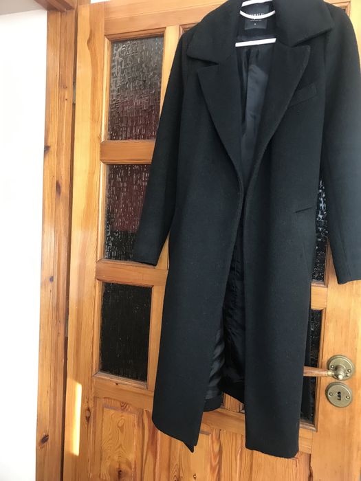 Czarny płaszcz  szlafrokowy Simple r. M