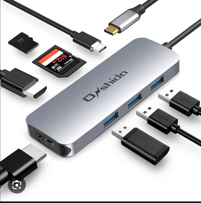 Hub USB C 9w1 czytnik kart hdmi