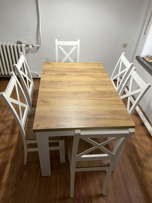 Stół plus 6 Krzeseł do Kuchni Jadalni Rozkładany