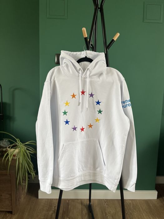 Bluza euro Europa lgbt unisex biała kaptur z kapturem