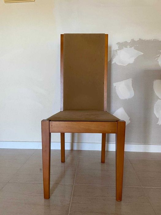 Mesa Vintage c/ Tampo de Vidro + 6 Cadeiras