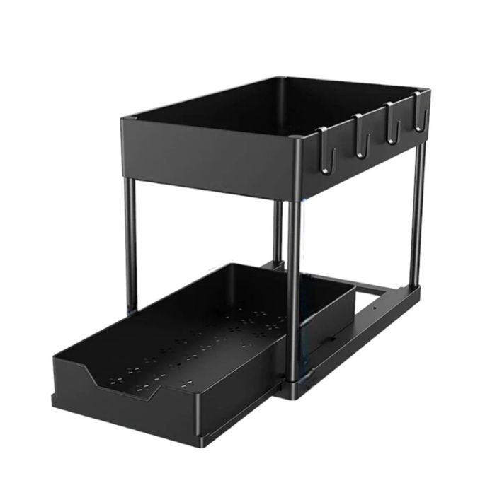 Organizer do szafki kuchennej - Czarny - Wysuwany