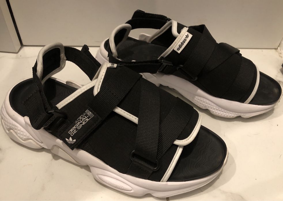 Adidas sandały uk 6 fr 39 1/2 lecz 38,5 czerń z bielą