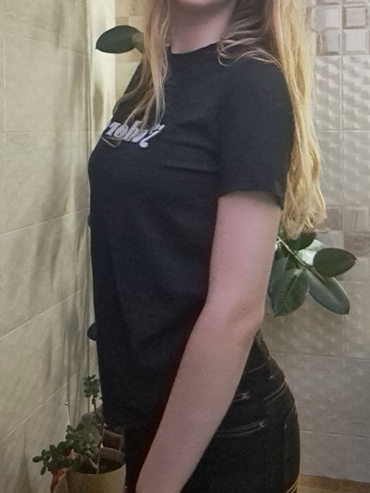Czarny t-shirt damski bawełna Jadore  165 168 S M 36 38