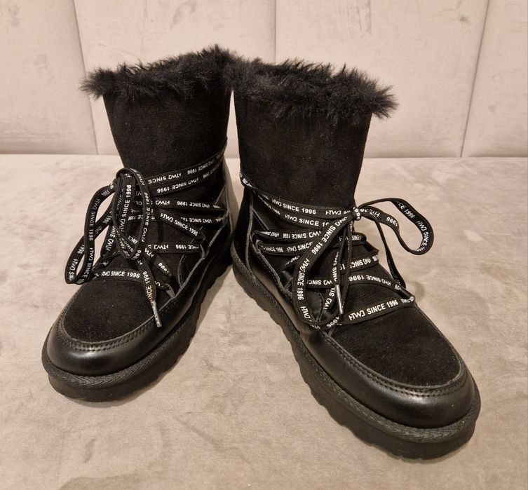 Buty zamszowe ocieplane botki  śniegowce 37