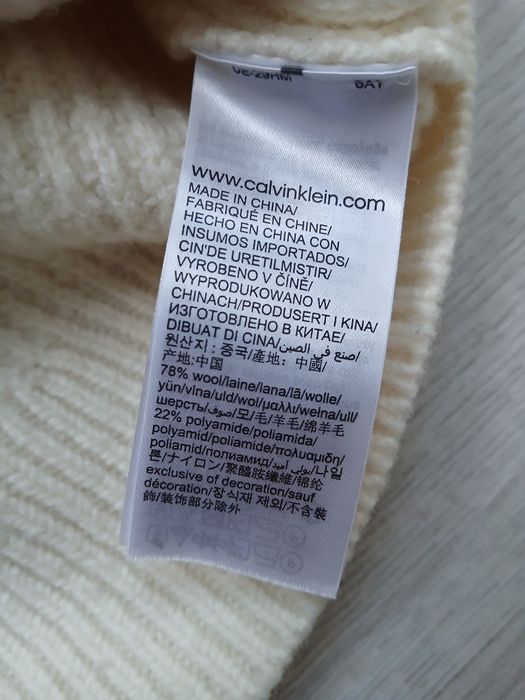 Sweter Calvin Klein XS 78% wełna