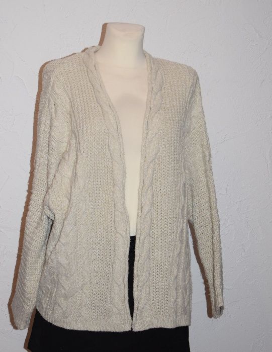 RIVER ISLAND sweter, kardigan, narzutka warkocze oversize M-L