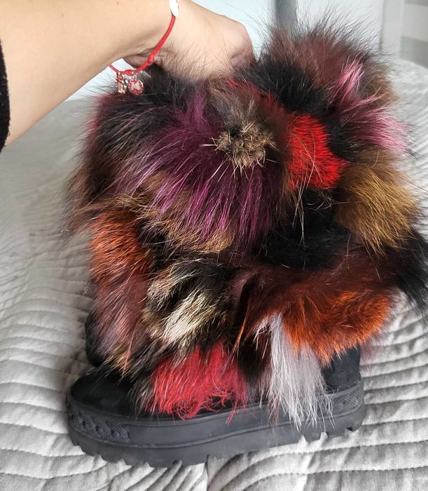 Buty futrzane botki 38