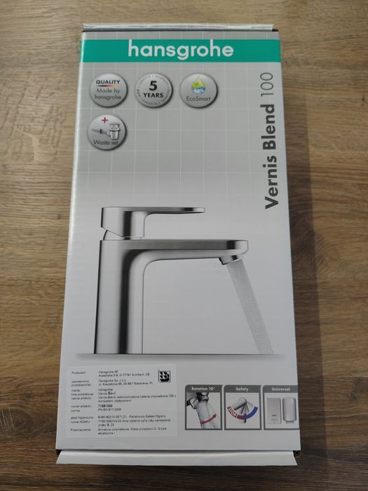 Hansgrohe bateria umywalkowa z korkiem vernis blend