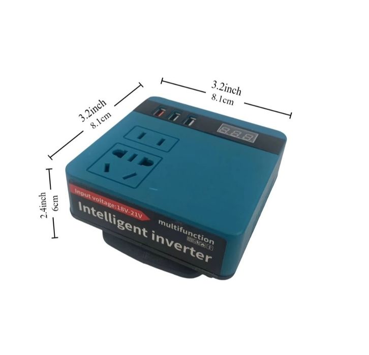 Перетворювач напруги інвертор з розеткою 220В та USB працює від акумул