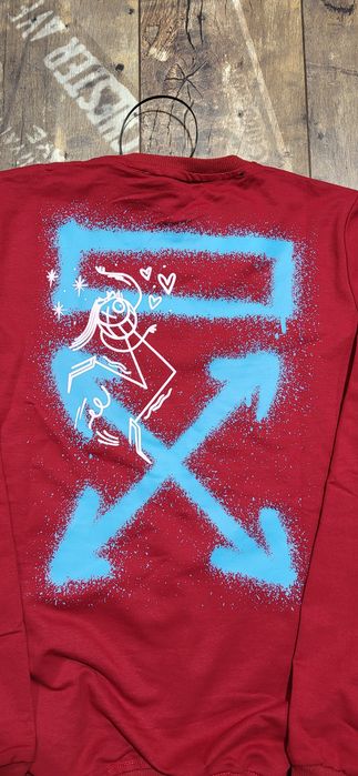 Off white bluza bordowa bordo męska młodzieżowa unisex S