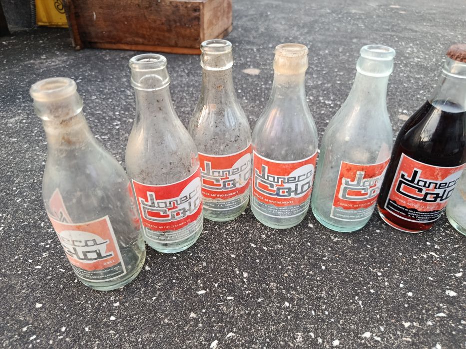Garrafas pirogravadas antigas janeca cola