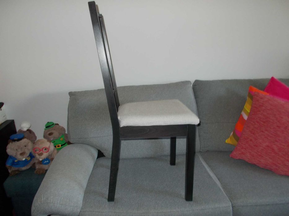 Cadeiras de sala em verniz Preto (4 cadeiras)