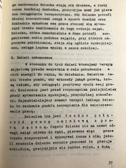 Terapia uspokajająca i rozwijająca dla dzieci nerwicowych i dyslekt.