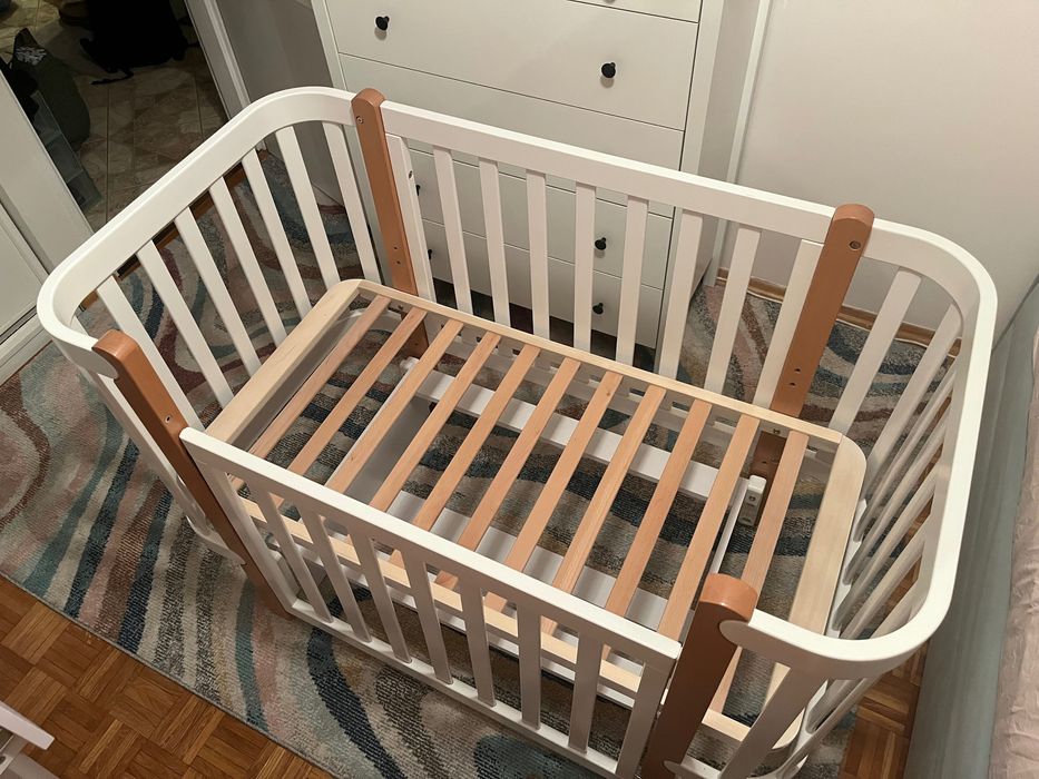 Łóżeczko Veres Monaco białe / 80x60 cm / 120x60cm