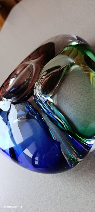 Patera czeskie kolorowe grube szkło