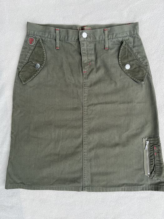 Długa midi spódnica khaki S Cimarron