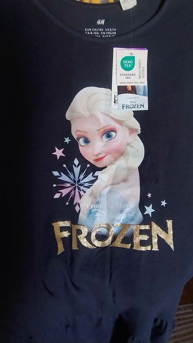 Сукня, плаття, з довгим рукавом, hm, h&m, Disney, Ельза, холодное серце, крижане серце, 134-140