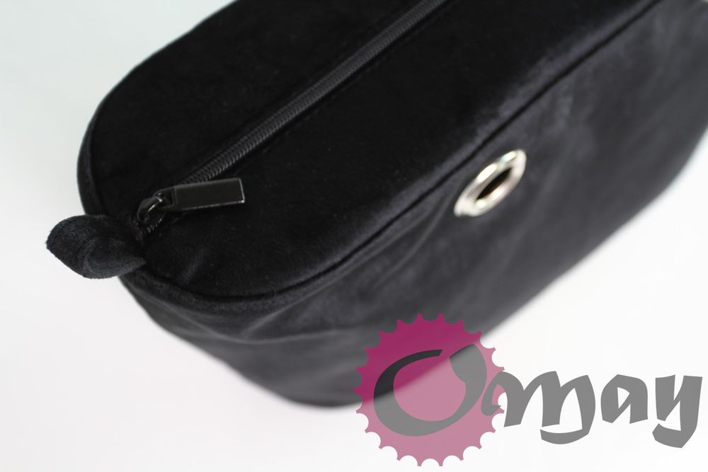 Czarny Welur organizer do OBAG URBAN MINI Velvet 2 kieszenie VIP OMAY