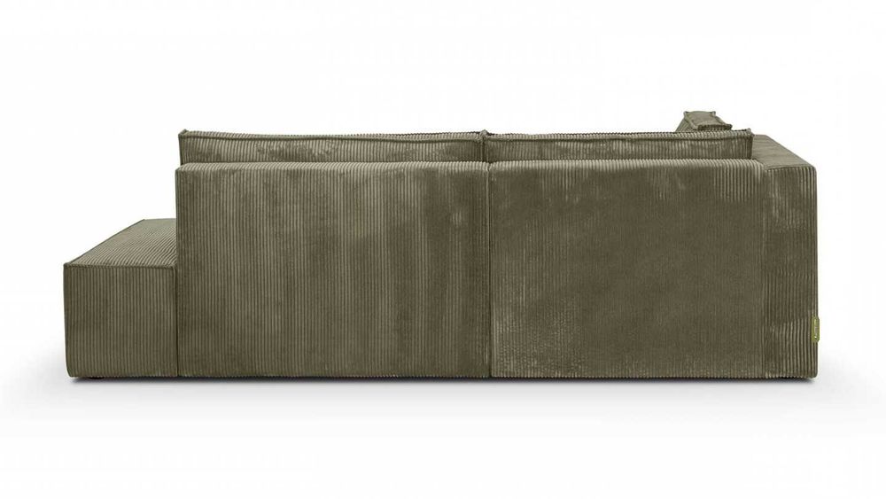 NOWY piękny narożnik modny tk. sztruks kolor zielony DOSTĘPNY OD RĘKI