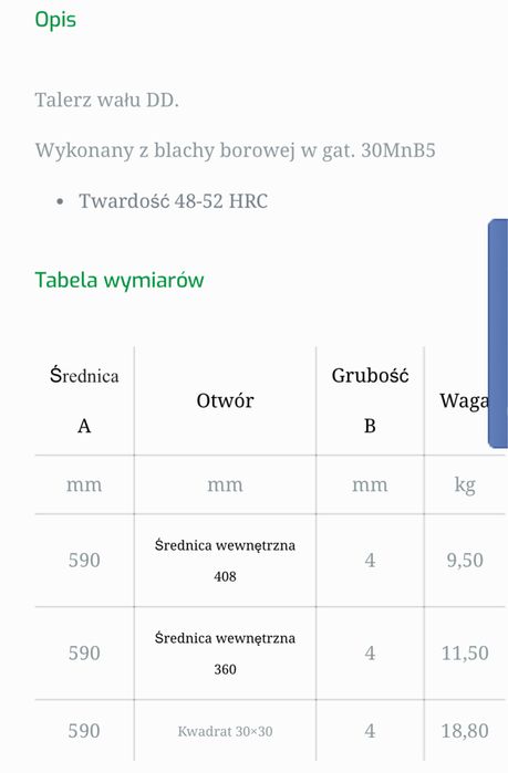 Pierścień wału dyskowego na rurę fi 355mm średnica zewnetrzna 600mm