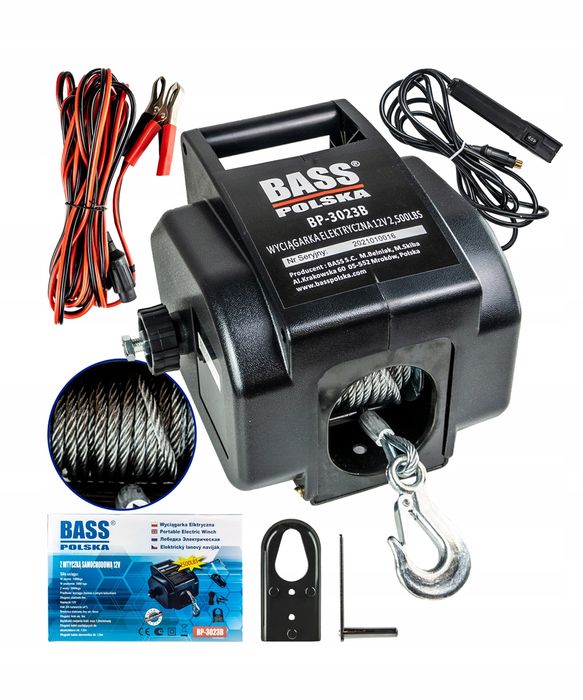 Bass Wciągarka Elektryczna Hak Sprzęgło Pilot 12V