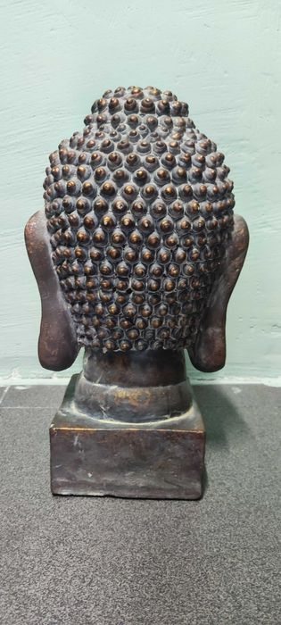 Escultura Buda Buddha em pó de mármore com efeito bronze