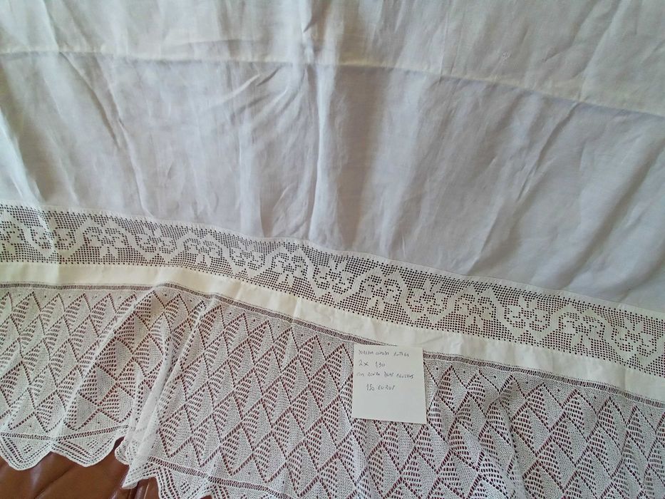 Lençol renda de bilros em linho ou pano