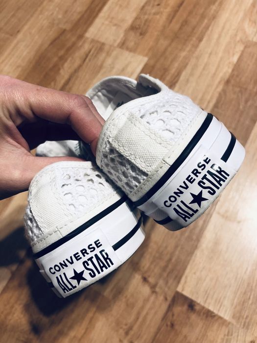 NOWE converse All Star białe koronkowe trampki buty adidasy